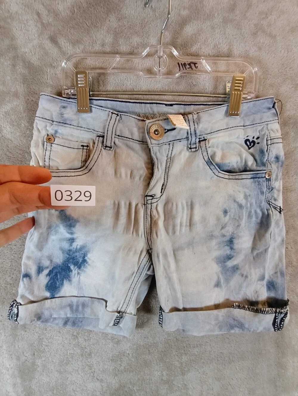 Justice Brand Girls Stylish Tie-Dye Girls Cuffed Hem Shorts Size 10 Reg